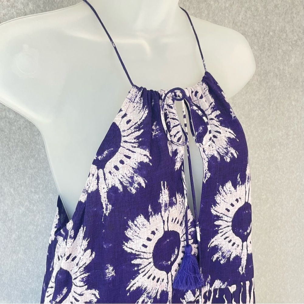Dolma Blue White Sleeveless Maxi Dress Medium - Picture 6 of 15